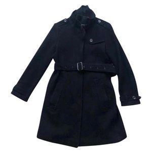 Burberry Coat Rushworth Size.10 Belted Stand-Collar Coat